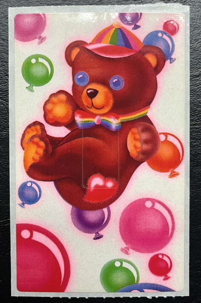 Vintage 1983 Lisa Frank Sticker Light Switch Cover Floating Bear Excellent Cond.
