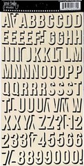 Jenni Bowlin, Alphabet Stickers, Shadow Letters, Cardstock Alpha, Beige, Black