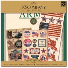 K & Co Military 12×12 Scrap Kits Stickers, Paper – Your Choice