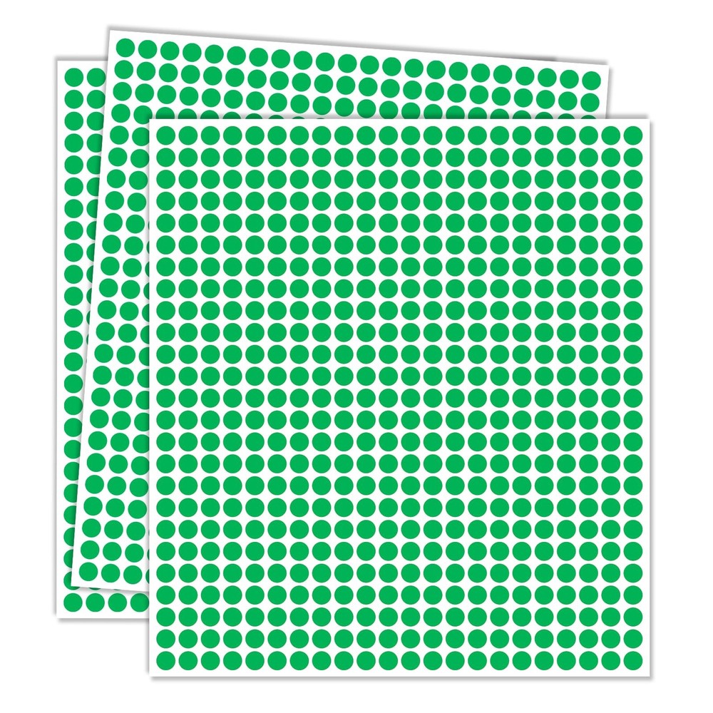 1/4″ Green Dot Stickers 2750 PCS Small Round Circle Stickers Tiny Mini Little…