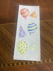 Vintage Creative Memories Balloons Party Hats Patterned Sticker Strip 2×5 Inches