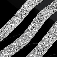 Silver 108″ x 1″ Bling Rhinestone Crystal Diamond DIY Decor Strip Sticker Decal