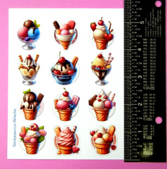Ice Cream Sticker Sheet Glossy