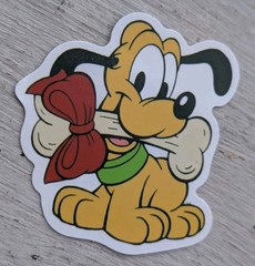 Disney Pluto Dog Sticker Baby Pluto Yellow Bone Sticker 1 Pc