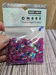 lot of 3 Dress my Craft Crystal Clear & Hero Arts OMBRE SEQUINS (green, purple)