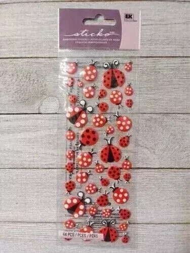 ladybug EK Success fun stickers dimensional puffy 44pc new