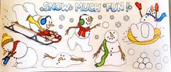Snow Fun Clear Sticker Sheet Scrapbook Winter Sled NOS Vintage 2002 Tumblebeasts