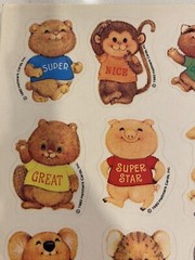 Vtg 1980 Hallmark Sticker Shirt Tales Tails 1 SHEET Walrus Beaver Pig RARE