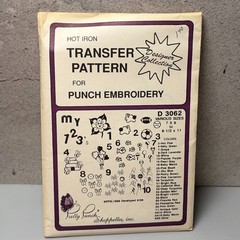 VTG MCM Transfer Pattern Iron On Punch Embroidery Kids Sports Flowers Numbers