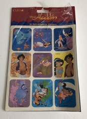 RARE Vintage Cleo DISNEY ALADDIN Stickers Themed Genie Abu Jafar Jasmine
