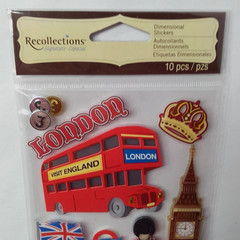 London England Recollections 3D Dimensional Stickers Scrapbook Travel Crafts NIP