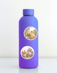Chicken Farm Circle Die Cut Vinyl Stickers Set Scrapbooking Laptop Waterbottle