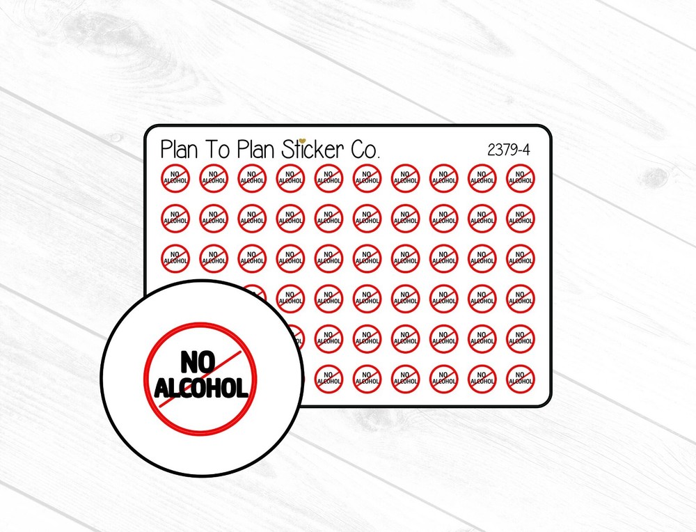 2379-4~~No Alcohol Tracker Planner Stickers.