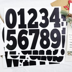 4 Inch Letter Number Stickers, Self Adhesive number Black