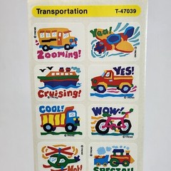VINTAGE 1996 APPLAUSE TRANSPORTATION STICKERS BUS TRUCK BOAT CAR NEW IN PACKAGE
