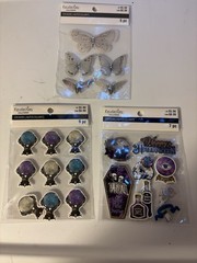 Halloween Stickers – NEW – 3-D | Fortune | Moths | Happy Halloween NIP