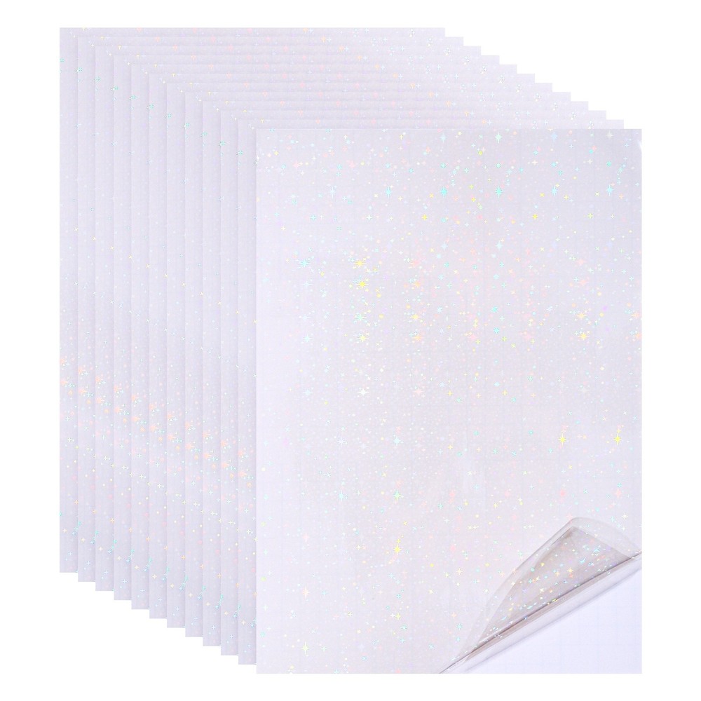 12x8in Holographic Laminated Sheets for Sticker 12pcs Star Pattern