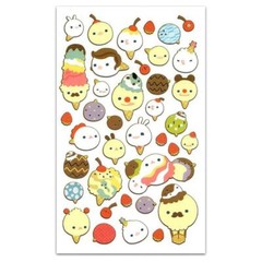 CUTE ICE CREAM STICKERS Dessert Food Paper Sticker Sheet Kids Craft Scrapbook