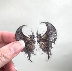 Dragon Dark Fairy Wing Stickers Gothic Fantasy Junk Journal Collage (C)