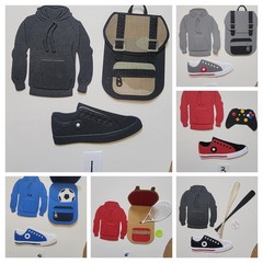 Back To School Backpack Jacket Converse Sports Combo Cardstock Die-Cuts #1-9