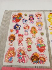 Vintage Lot 30 Sheets ~ Care Bears Love Rainbow Hasbro Strawberry Girls Stickers