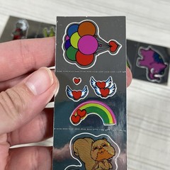 Rare Vintage Stickers BJ Decal Specialties Rainbow Bear Animals Foil Stickers