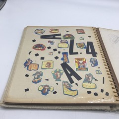 Vtg 80s Stickers Album Binder Smurfs Scratch Sniff Puffy Unicorns ET Cabbage Ptc