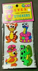 Vintage 1979 Goo Goo Eyes 3 Dimensional Puffy Stickers Pkg of 4 Sealed NewOldStk