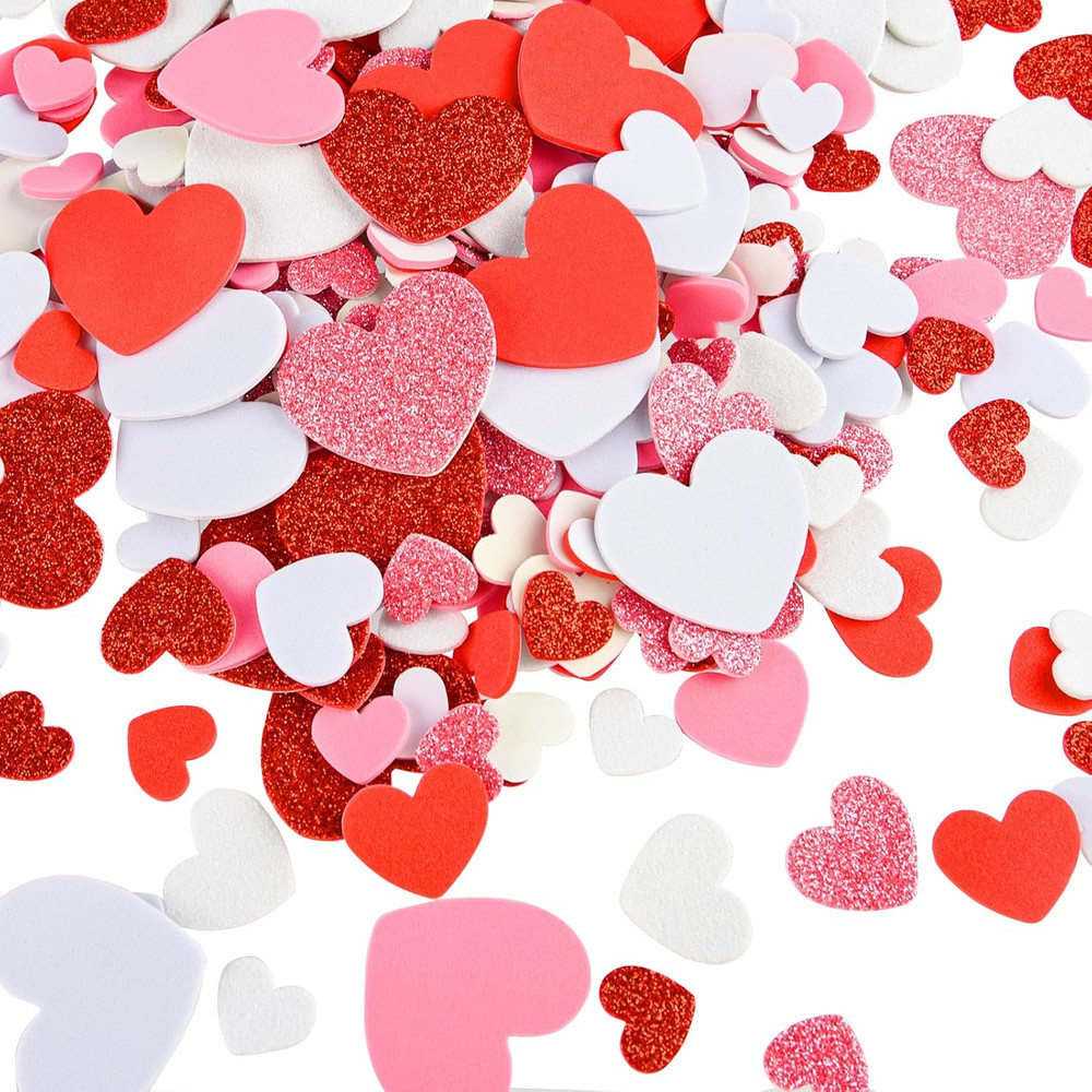 350 Pcs Foam Heart Stickers Colorful Self Adhesive for Valentine’S Day Decor