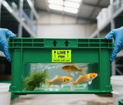 Fluorescent Green Live Fish Shipping Labels 2×3 Inch Stickers for Packages NEW