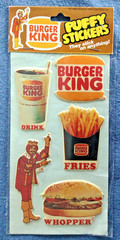 Vintage Burger King Puffy Stickers 1982 Sealed Package Gordy International
