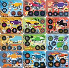 24 Sheets Make a Face and Dress up Stickers for Girls Boys, Make Your Own Sticke