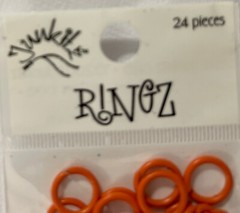 TANGERINE METAL JUMP RINGS(24pc) Junkitz•Ringz•Scrapbooking•Cards •Decorative