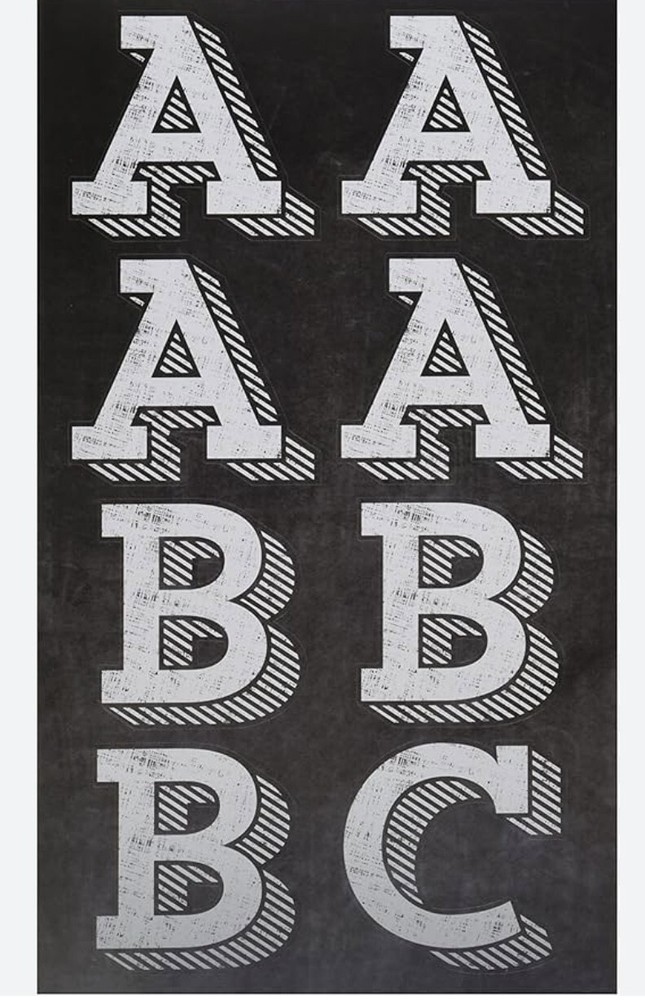 3″ Alphabet Letters, Chalk/School Design, Pick Your Letters