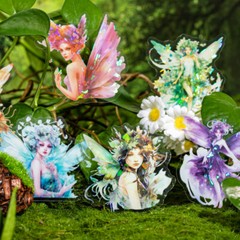 Flower Fairy Elf PET Stickers Shell Light Journals Album DIY Scrapbooking Crafts