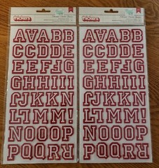Lot 10 Packs 3 Dimensional Letters/Numbers Black Red Glitter 1,172 Pieces NEW