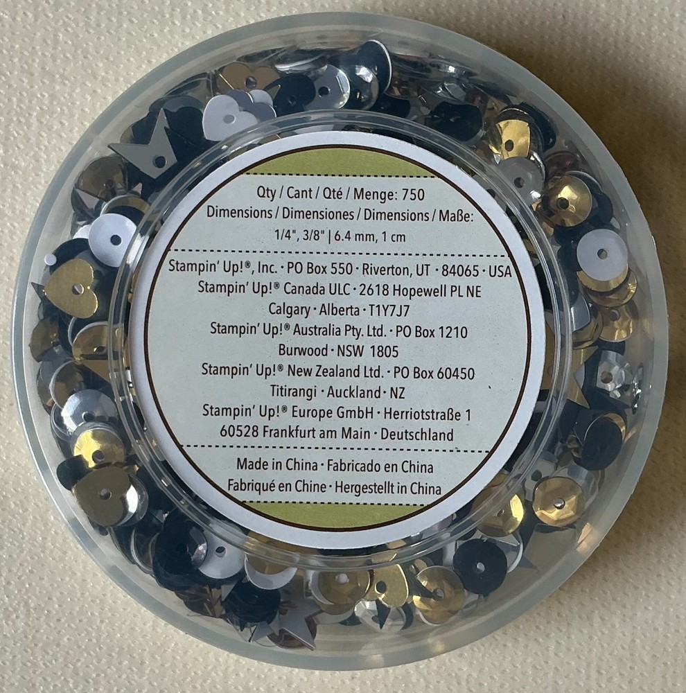 Stampin’ Up!-«METALLICS SEQUIN ASST» Shaker Cards (750pcs) 1/4″, 3/8″ NEW 138390