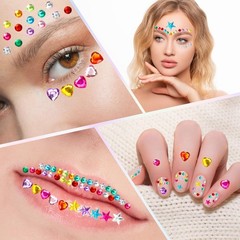 Gem Stickers Rhinestones for Crafts Scrapbook Small to Medium, colorful