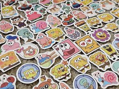 Lot Of Assorted Sponge Bob Stickers, Approximately 95 Stickers, Patrick Star