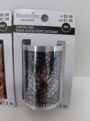 LOT of 2 Crafting Tape Halloween Pumpkins Spider Webs 2.2 yd each NEW