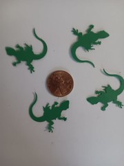 25 green Gecko Lizard punchie cutouts scrapbooking 1 inch