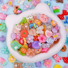 100PCS Slime Charms Jelly Cute Flatback Resin Small, Mixed Colors-100Pcs