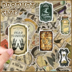 JUNEBRUSHS 324 Pcs Potion Labels Scrapbook Stickers, Vintage Gothic Aesthetic…