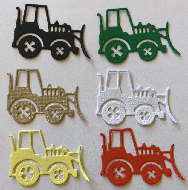 TRACTOR Die-Cuts(6pc)Approx 1-3/4”x 1-1/4″ Kids•Mud•Dirt•Farm•Heavy Equipment•
