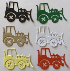 TRACTOR Die-Cuts(6pc)Approx 1-3/4”x 1-1/4″ Kids•Mud•Dirt•Farm•Heavy Equipment•