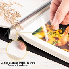 Extra Large Self-Adhesive Photo Album – Easy Magnetic Pages – 80 Pages, Black