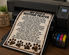 USA Veteran Made Dog Bedtime Prayer Vinyl Print 8.5×11 Rustic Farmhouse Dog Wall
