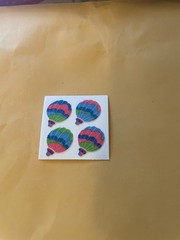 Vintage 1980s Great Seven Fuzzy Hot Air Balloon Stickers