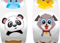 600 round Land Animal Stickers in 16 Designs, Each 1.5″ Diameter