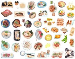 43pcs/ Japanese food dim sum food, noodles delicious food sticker y06